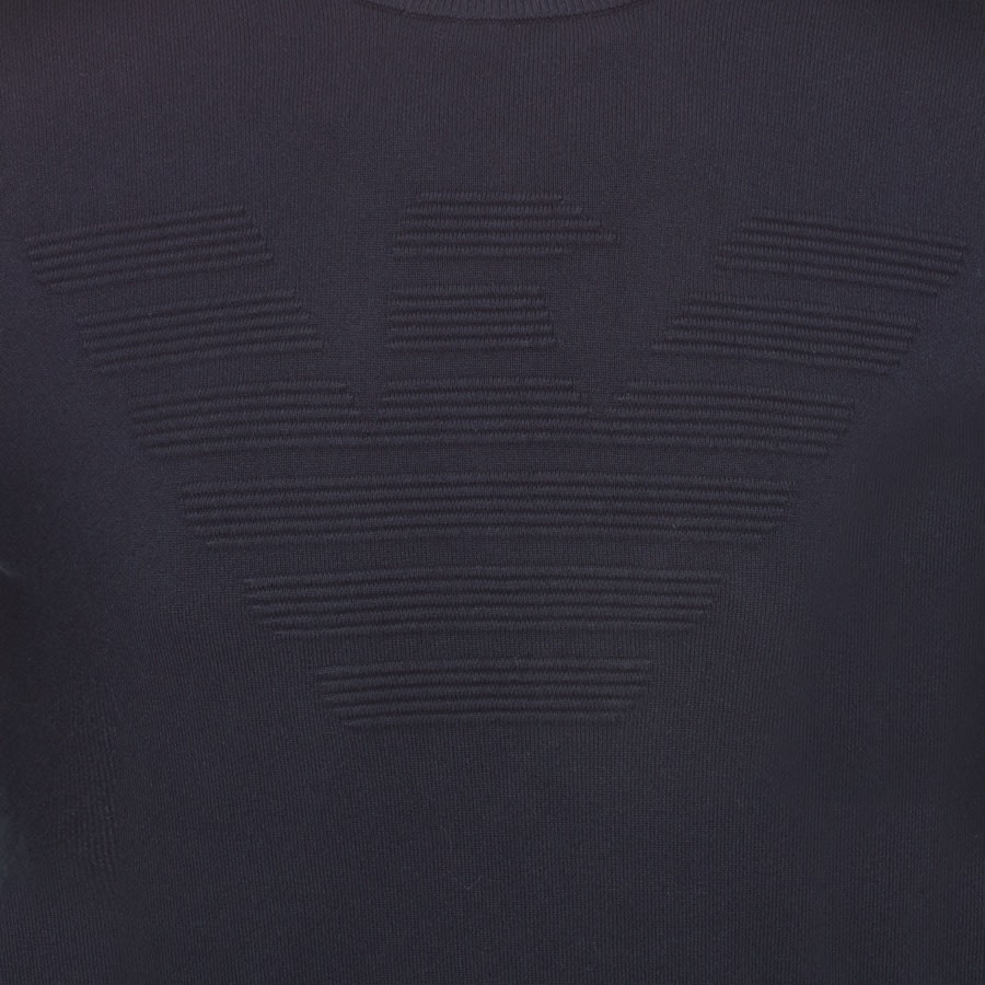 Alternative Image for ProductEmporio Armani Crew Neck Logo Knit Jumper Navy3